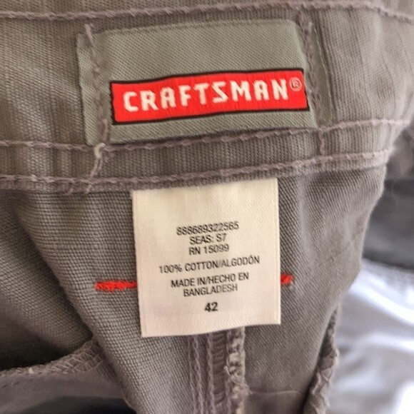 NWT Craftsman Grey Rib Stop Cargo Shorts Sz 42 - Picture 8 of 9